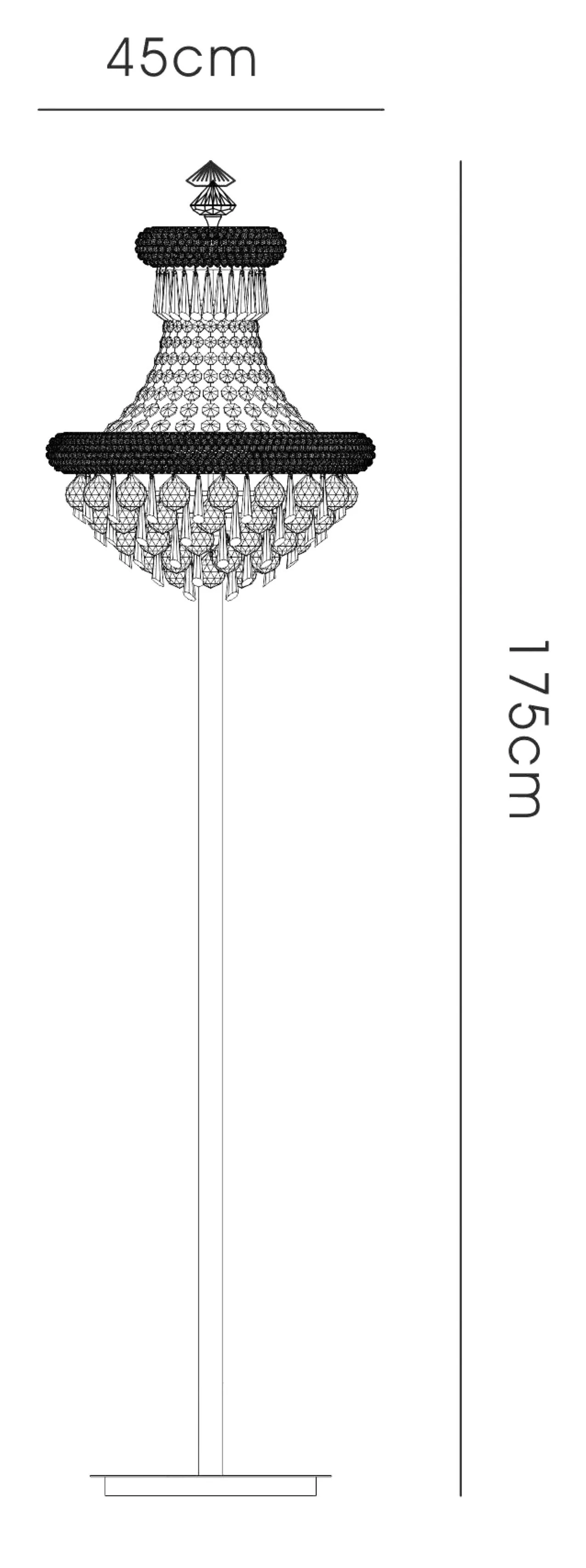 IL31444  Alexandra Crystal 175cm Floor Lamp 6 Light (19.5kg)